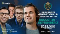 Julius Baer Generation Cup Named As Next Champions Chess Tour Event