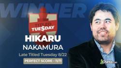 Nakamura Perfect On Tuesday Once Again