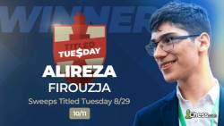 Firouzja Joins The Titled Tuesday Sweep Club