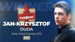 Duda, Alekseenko Win Titled Tuesday February 13, 2024